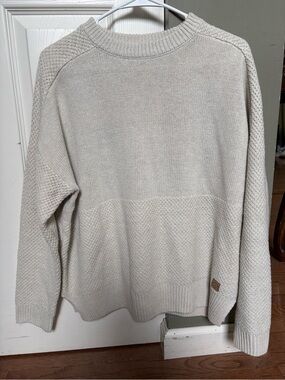 Cream Knit Women's Sweater - Relaxed Crewneck